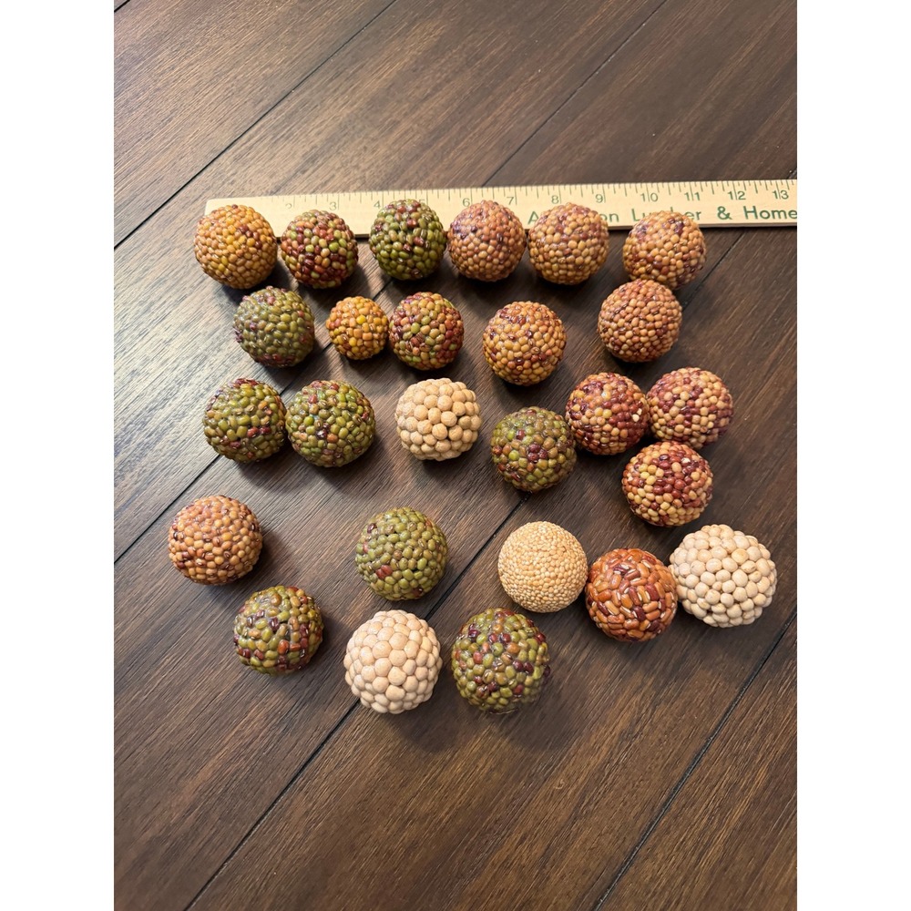 23pc Decorative Seed Grain Spheres Bowl Filler Rustic Farmhouse Earthy Decor Set